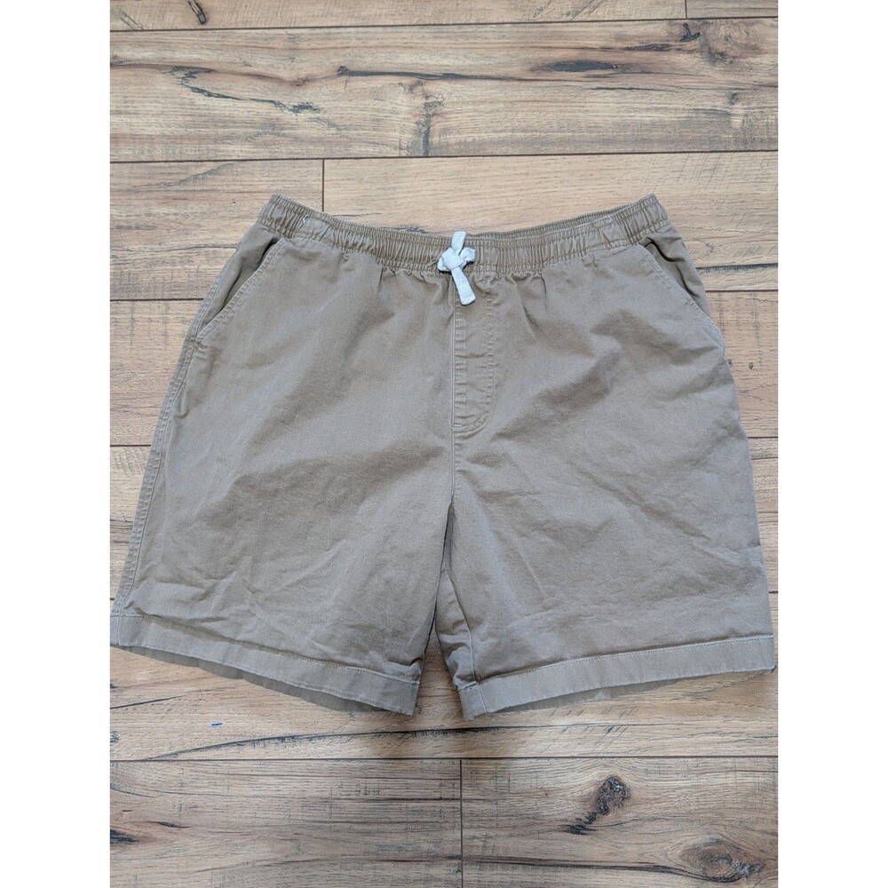 Chubbies Shorts Mens Large Tan Khaki Stretch Twill Elastic Waist Drawstring 7"